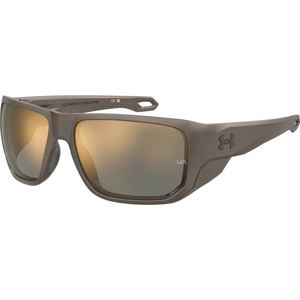 Under Armour 207180 UA Attack MD Sunglasses Brown Metalized Rectangle Frames; Size 60