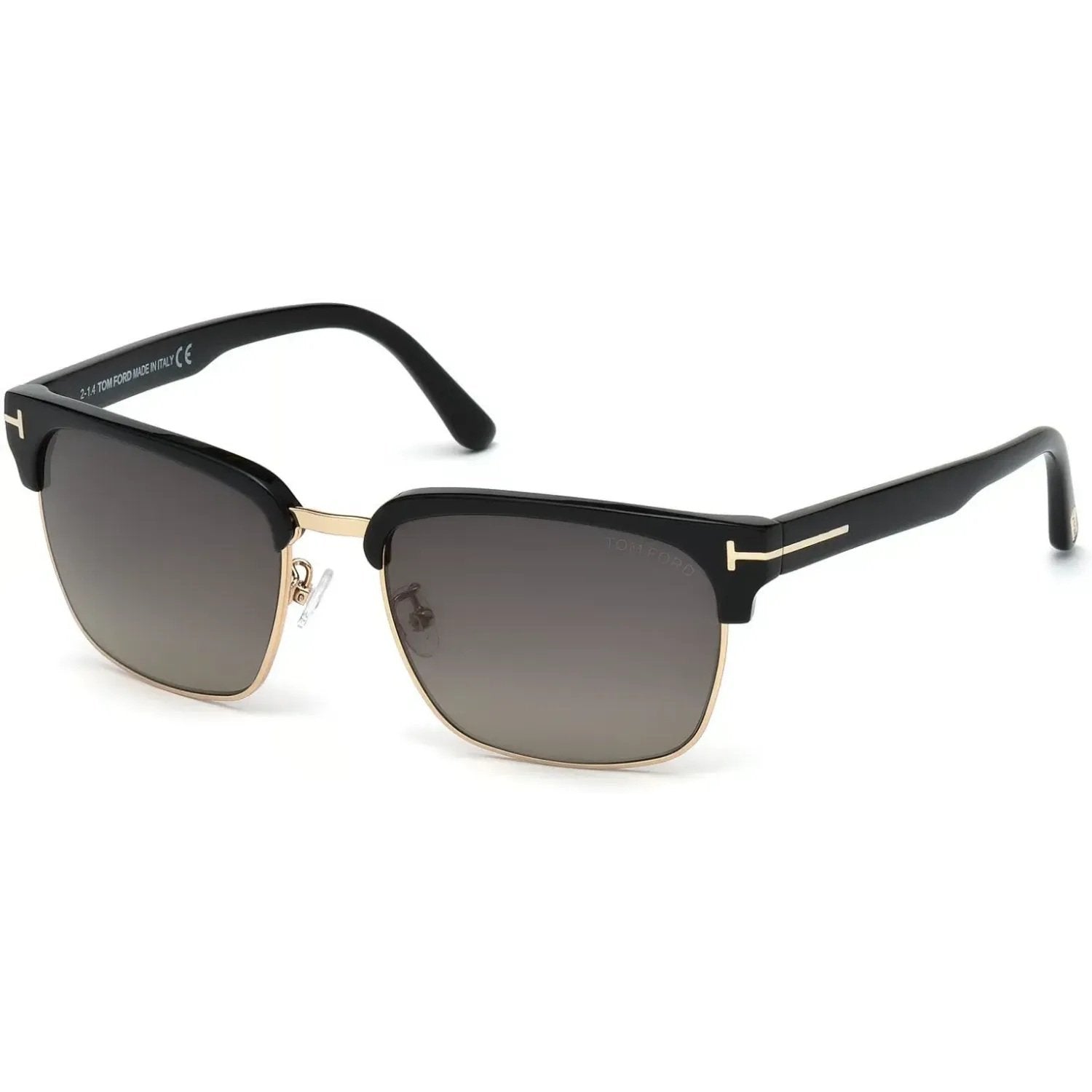 Tom Ford FT0367 Sunglasses Shiny Black Frames Smoke Polarized Lenses; Size 57
