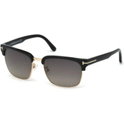 Tom Ford FT0367 Sunglasses Shiny Black Frames Smoke Polarized Lenses; Size 57