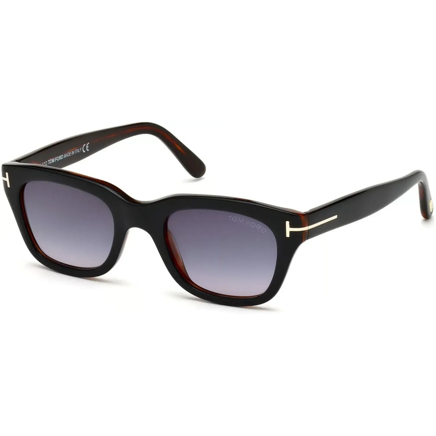 Tom Ford FT0237 Sunglasses Black Frames Gradient Smoke Lenses; Size 52