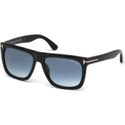 Tom Ford FT0513 Sunglasses Shiny Black Frames Gradient Blue Lenses; Size 57