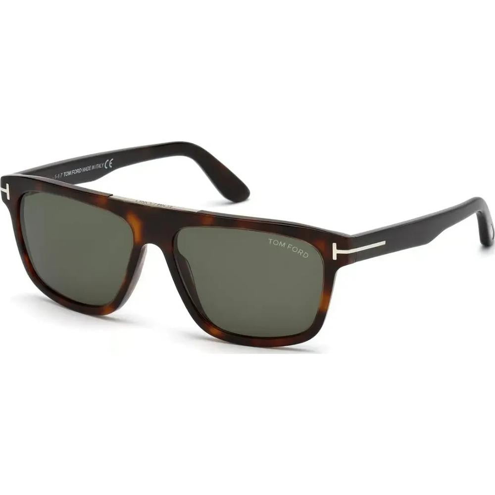 Tom Ford FT0628 Sunglasses Dark Havana Frames Green Lenses; Size 57