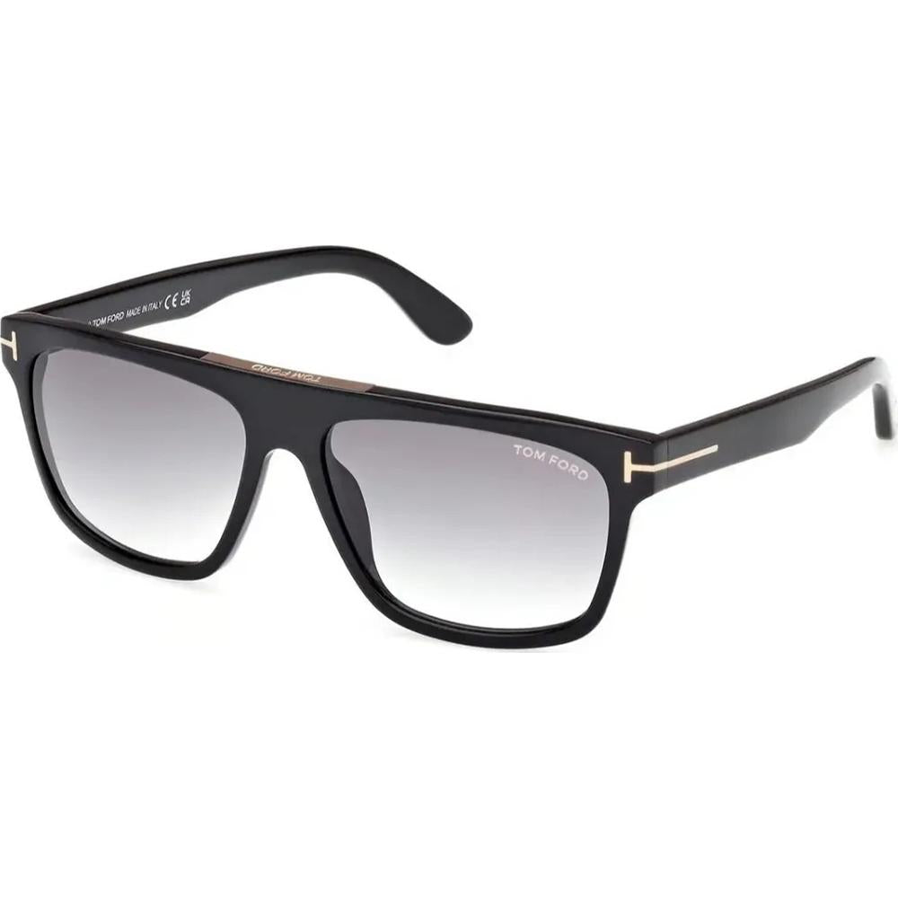 Tom Ford FT0628 Sunglasses Shiny Black Frames Gradient Smoke Lenses; Size 57