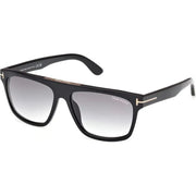 Tom Ford FT0628 Sunglasses Shiny Black Frames Gradient Smoke Lenses; Size 57