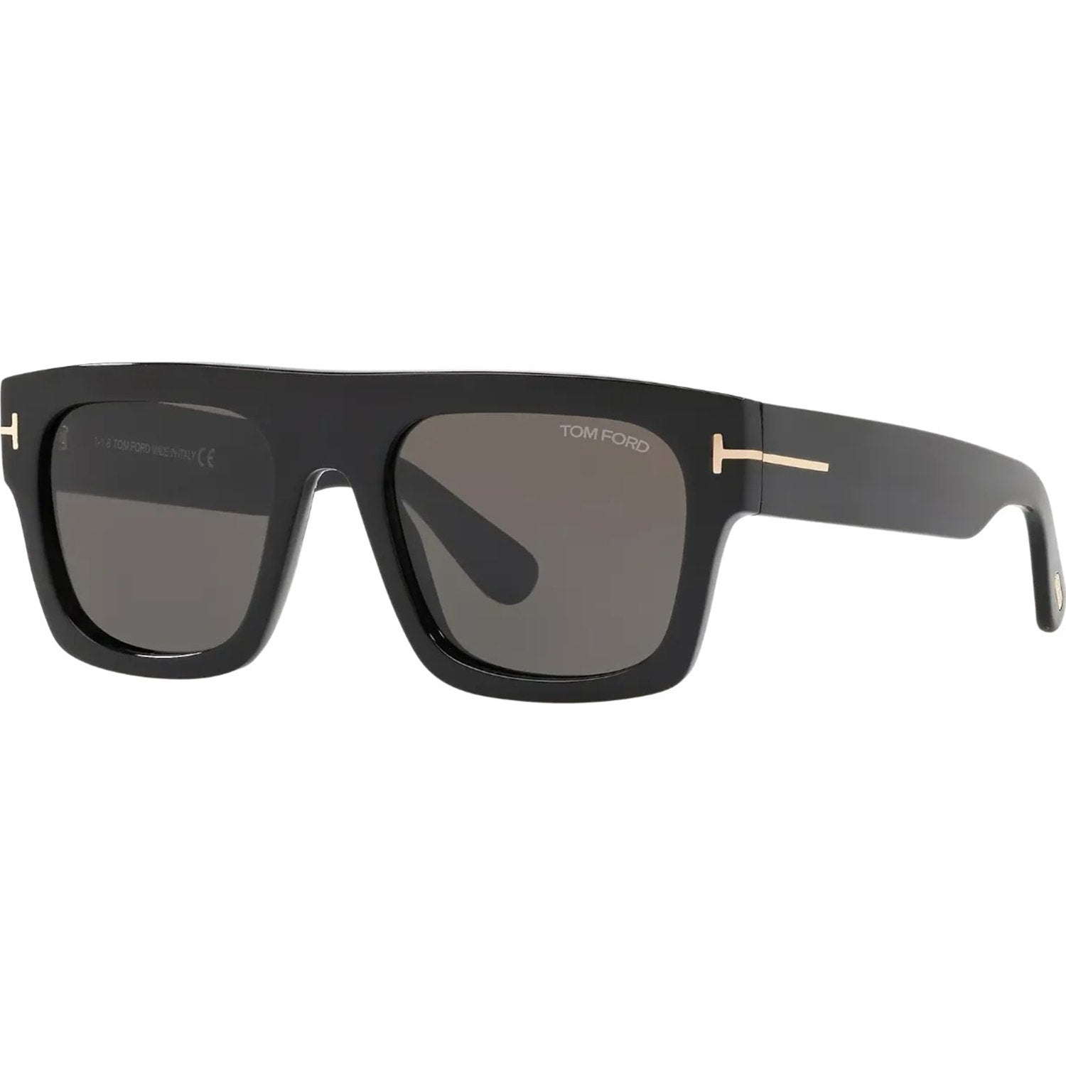 Tom Ford FT0711 Sunglasses Shiny Black Frames Smoke Lenses; Size 53
