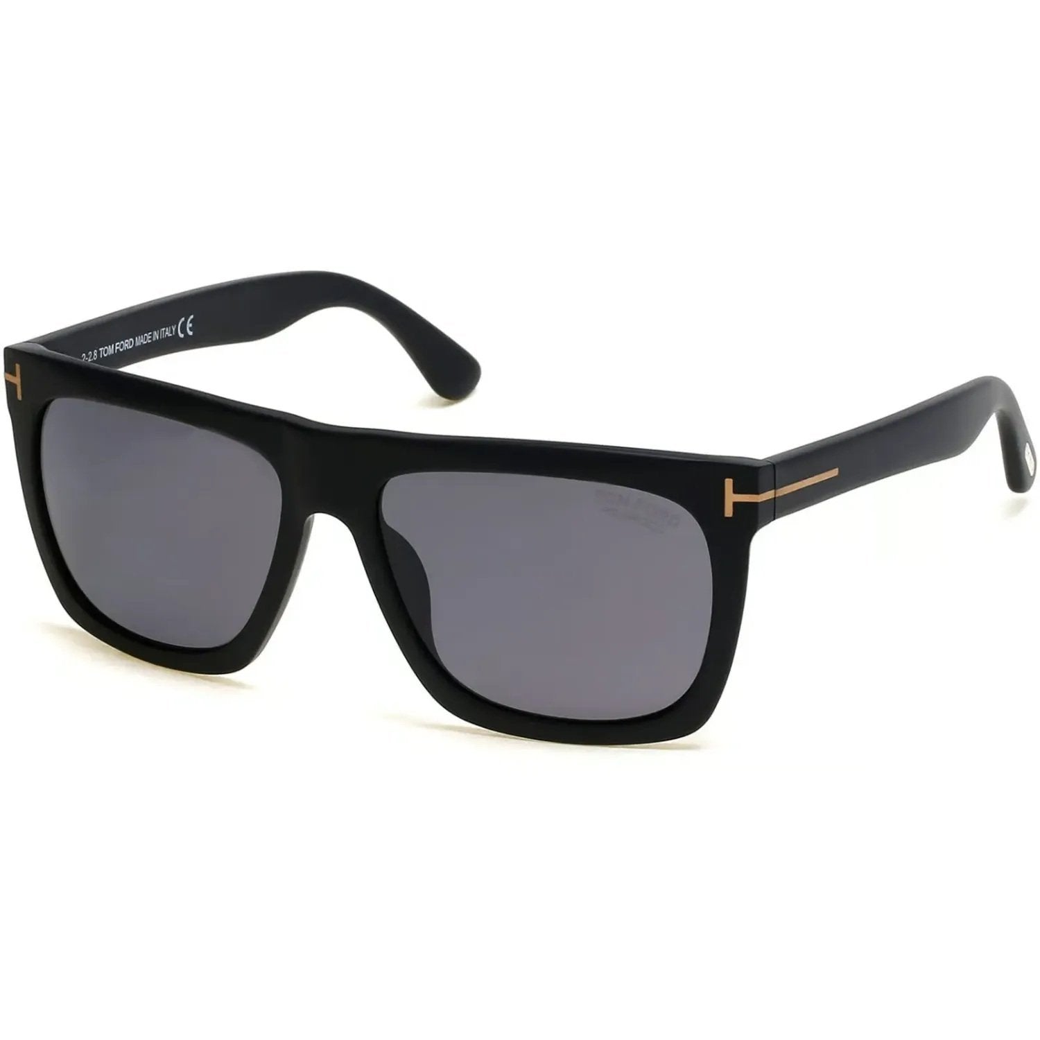 Tom Ford FT0513 Sunglasses Matte Black Frames Smoke Polarized Lenses; Size 57