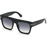 Tom Ford FT0847 Sunglasses Shiny Black Frames Gradient Smoke Lenses; Size 52