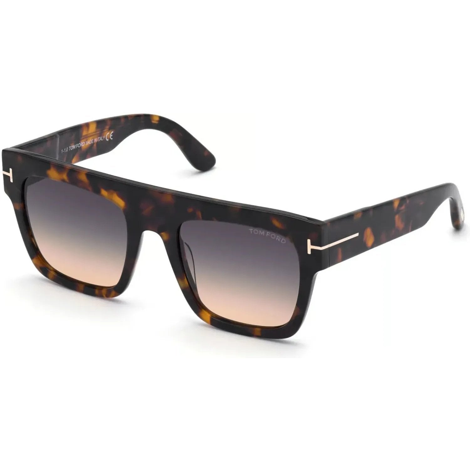 Tom Ford FT0847 Sunglasses Dark Havana Frames Gradient Smoke Lenses; Size 52