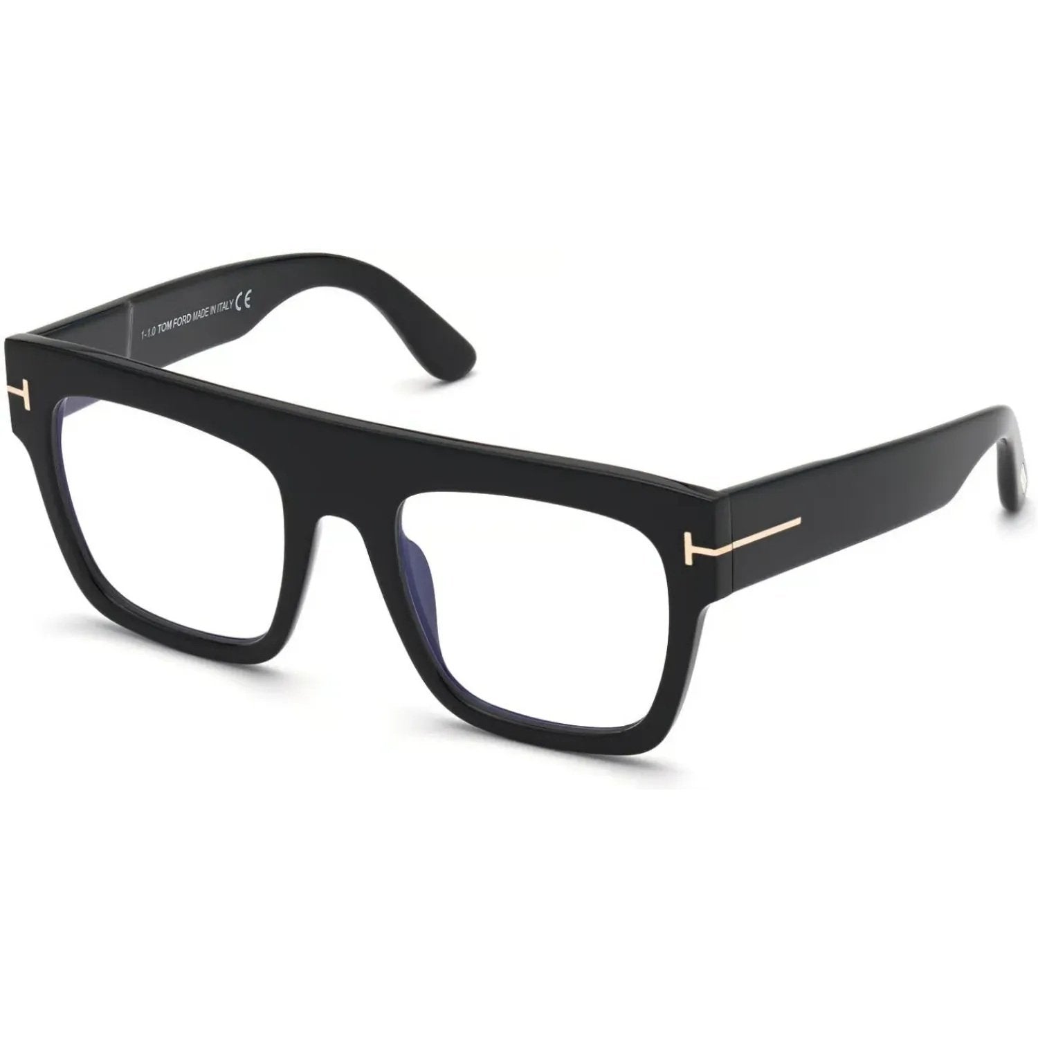 Tom Ford FT0847 Sunglasses Shiny Black Frames Clear Lenses; Size 52