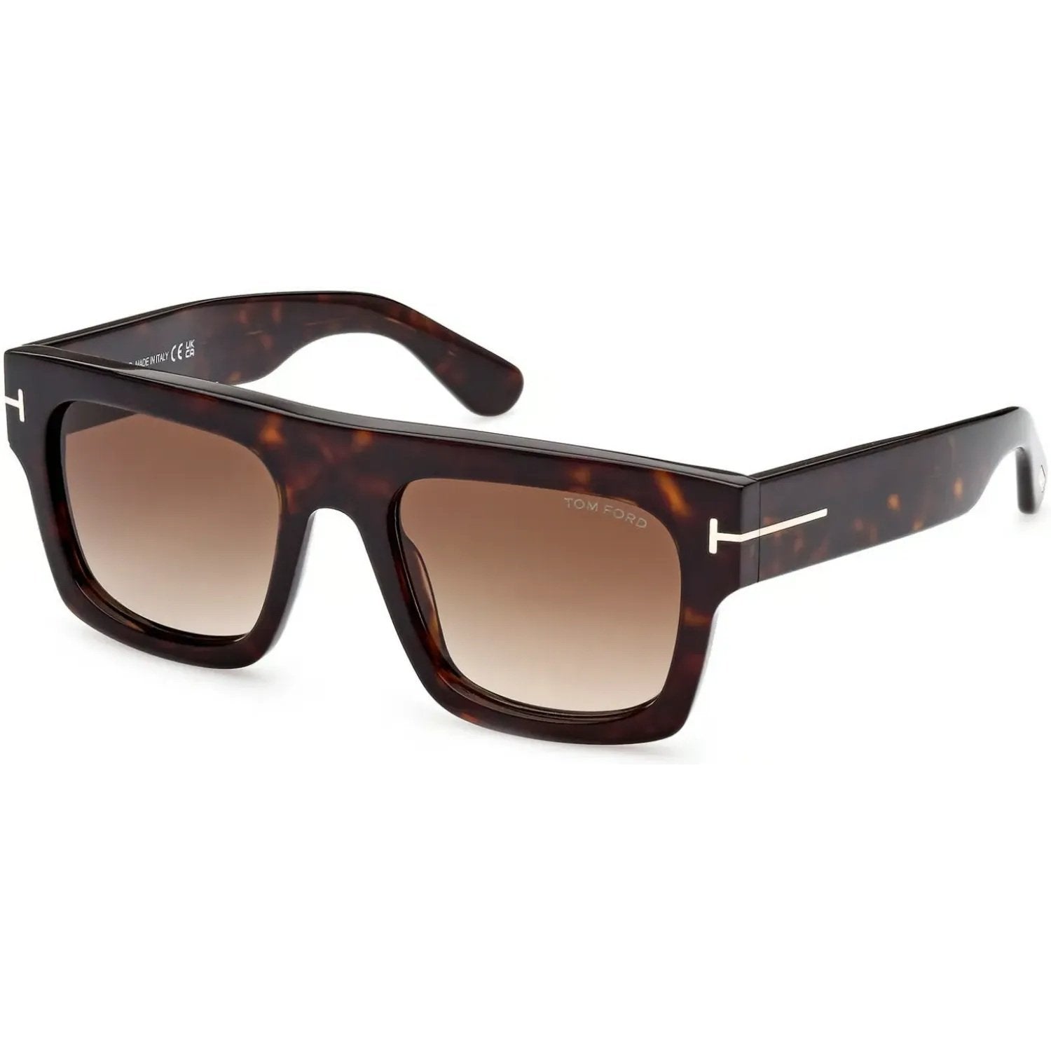 Tom Ford FT0711 Sunglasses Dark Havana Frames Gradient Brown Lenses; Size 53