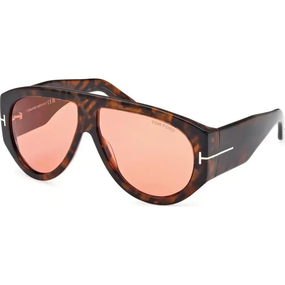 Tom Ford FT1044 Sunglasses Dark Havana Frames Bordeaux Lenses; Size 60