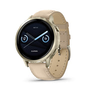 Garmin Venu 4, 41mm Smartwatch Lunar Gold with Bone Band and Light Sand Leather Band