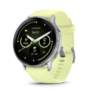 Garmin Venu 4, 45 mm Health & Fitness GPS Smartwatch, Silver with Citron Silicone band