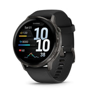 Garmin Venu 4, 45 mm Health & Fitness GPS Smartwatch, Slate with Black Silicone Band