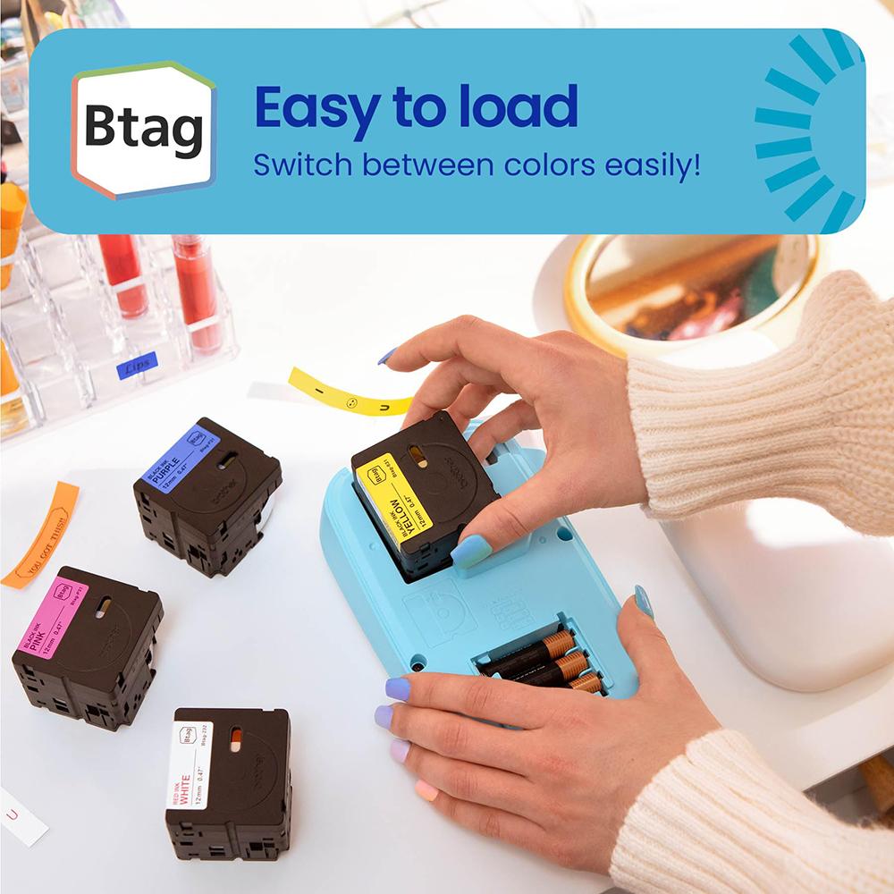 Brother P-touch Btag Label Tape, BTAG3M01, 0.47 in by 13.1 ft