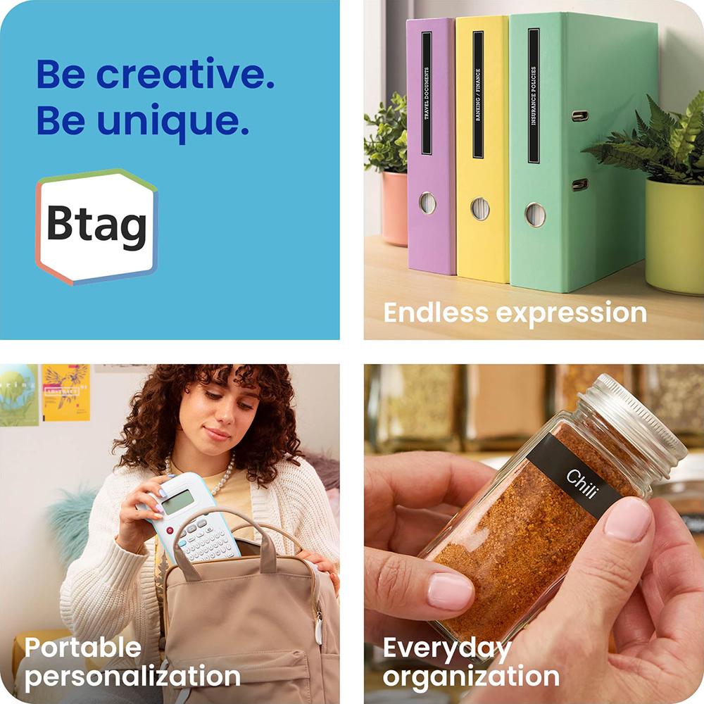 Brother P-touch Btag Label Tape, BTAG3M01, 0.47 in by 13.1 ft