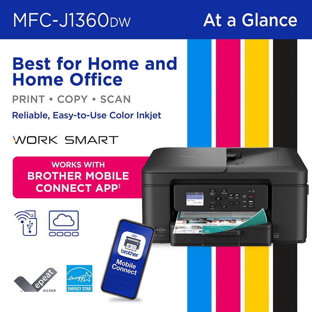 Brother Work Smart 1360 Wireless Color Inkjet All-in-One Printer