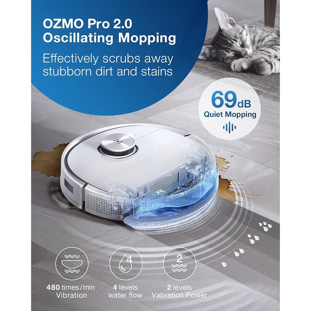 ECOVACS DEEBOT TEO+ Robot Vacuum and Mop Combo, Auto-Empty, 3000Pa Suction