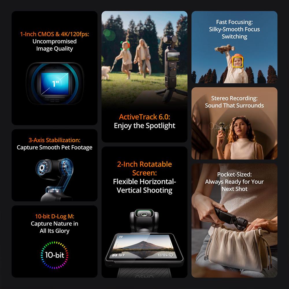 DJI Osmo Pocket 3 Handheld 3-Axis Gimbal Open Box + 26 Month Protection Bundle