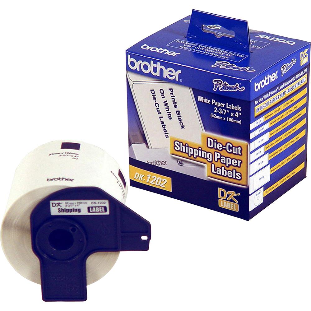 Brother DK1202 2.4 in x 3.9 in (62 mm x 100 mm) Shipping White Paper Labels (300 Labels)