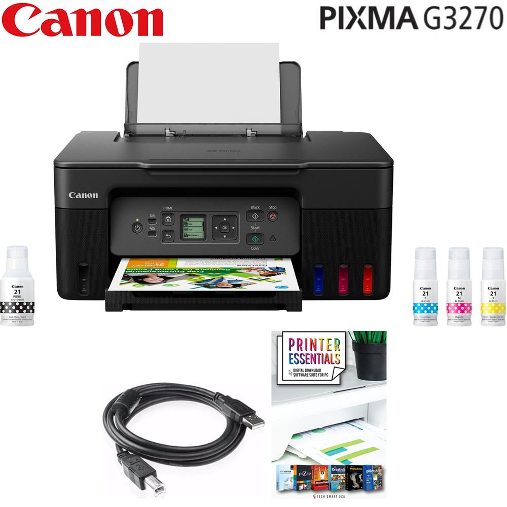 Canon PIXMA G3270 Wireless MegaTank All-in-One Printer with Essentials and Cable