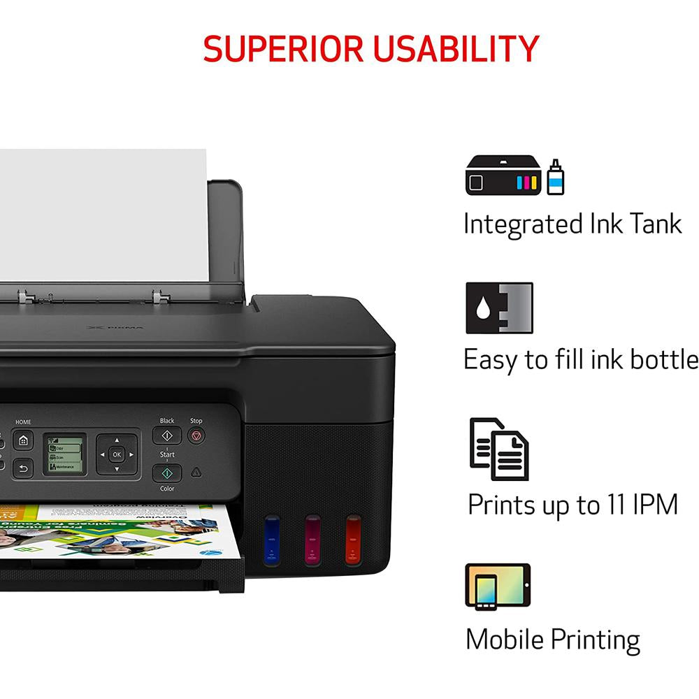 Canon PIXMA G3270 Wireless MegaTank All-in-One Printer with Essentials and Cable