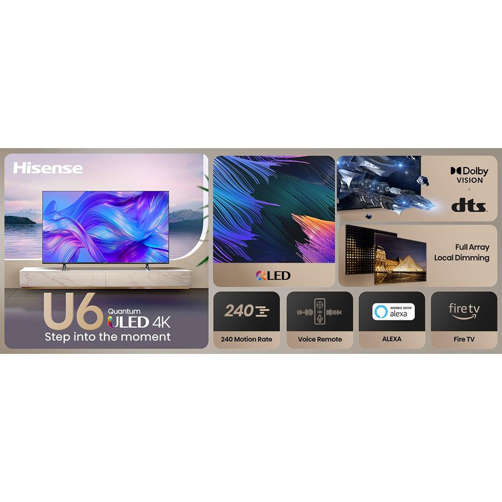 Hisense 75" U6 Series Quantum 4K ULED Smart Fire TV - Refurbished