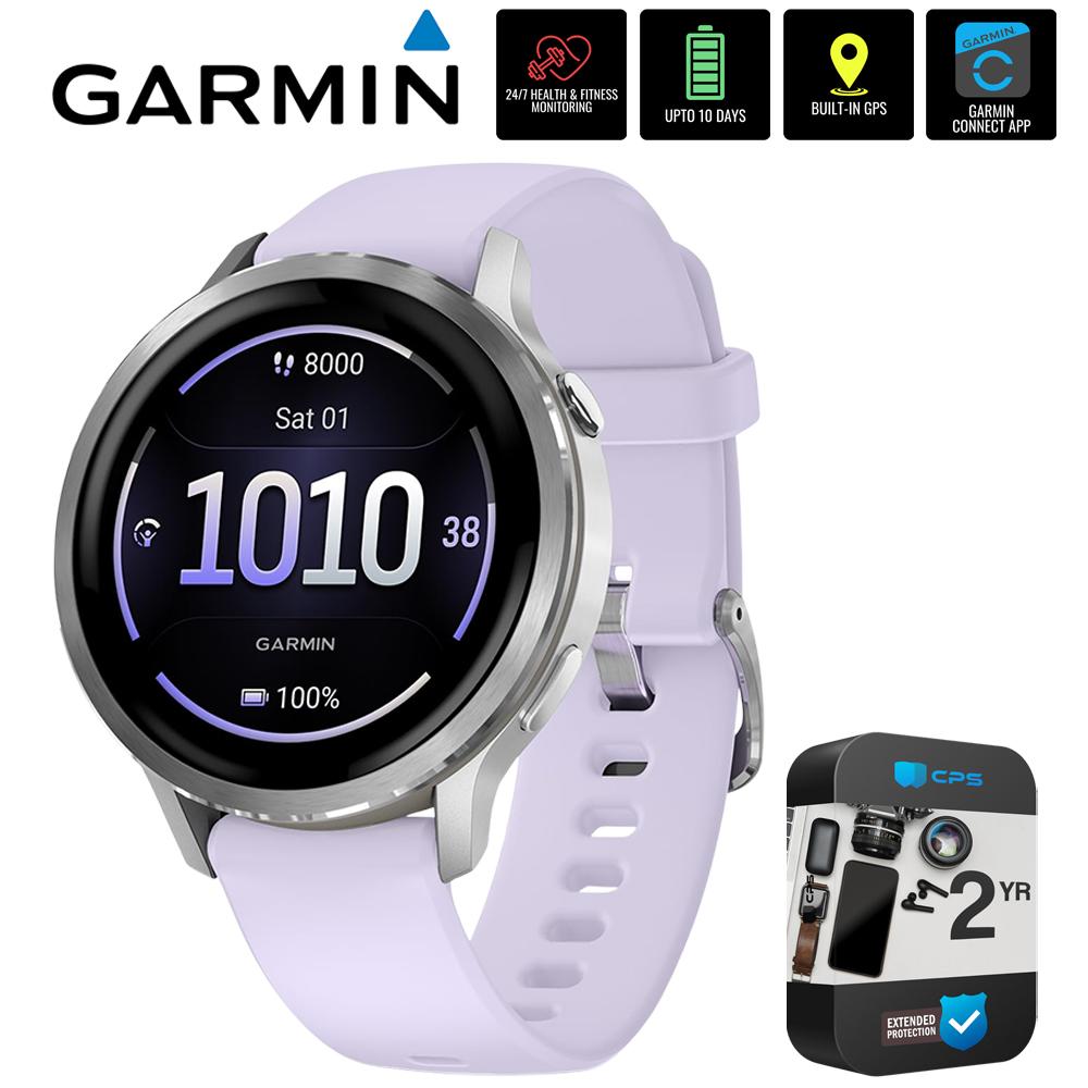 Garmin Venu 4 41mm Health & Fitness GPS Smartwatch, Silver +2YR Warranty Bundle