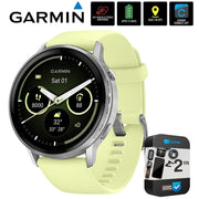 Garmin Venu 4 45 mm GPS Smartwatch, Silver w/ Citron Silicone band +2YR Warranty Bundle