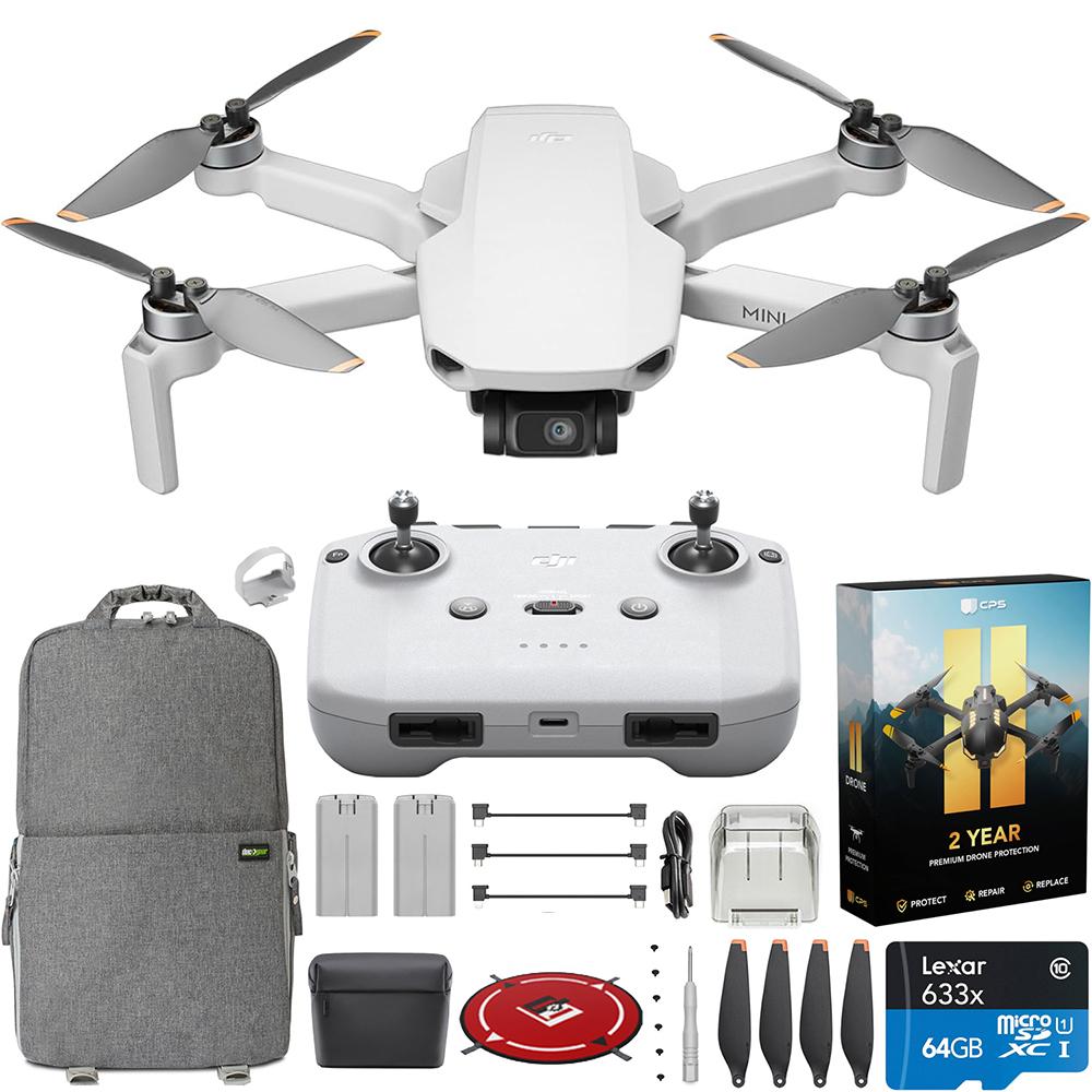 DJI Mini 4K Drone Combo (62min) w/Case & Extra Battery +2YR Extended Warranty Bundle