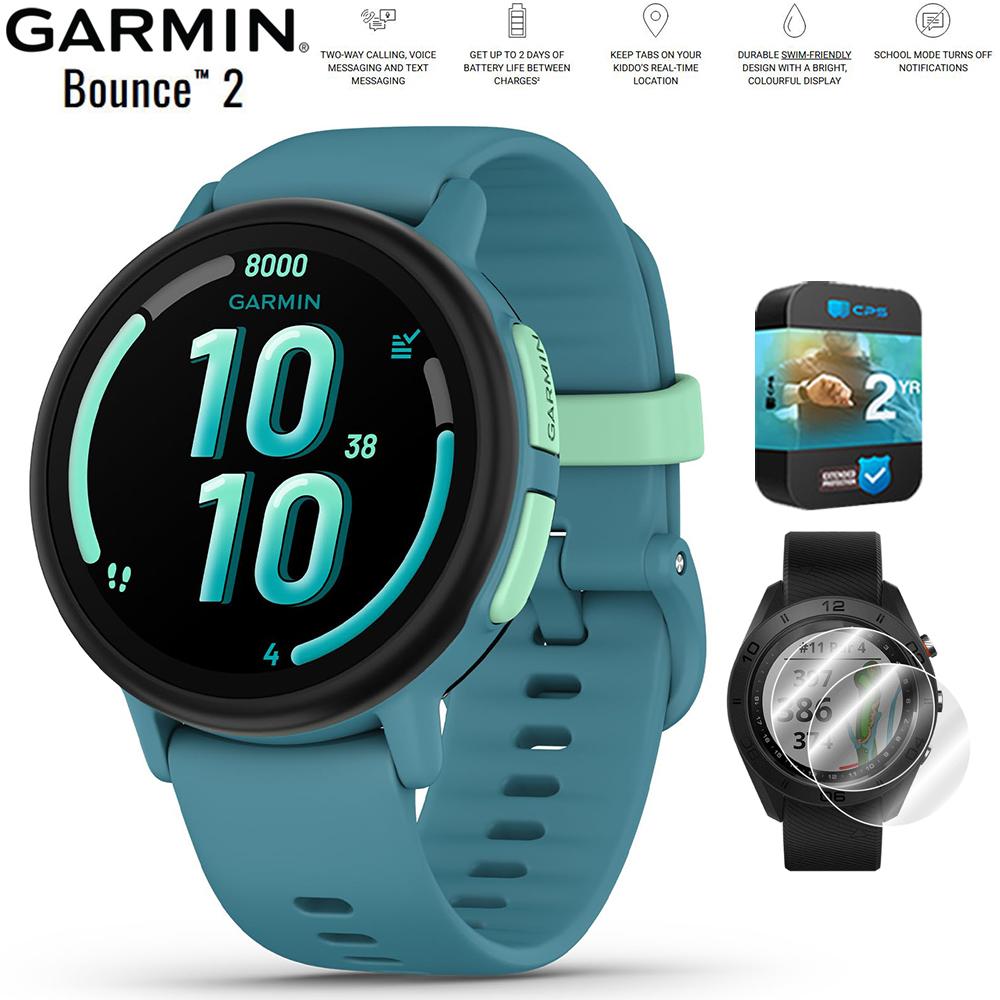 Garmin Bounce 2 Kids Smartwatch with Calling Turquoise + 2 Year Warranty Bundle