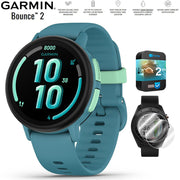Garmin Bounce 2 Kids Smartwatch with Calling Turquoise + 2 Year Warranty Bundle