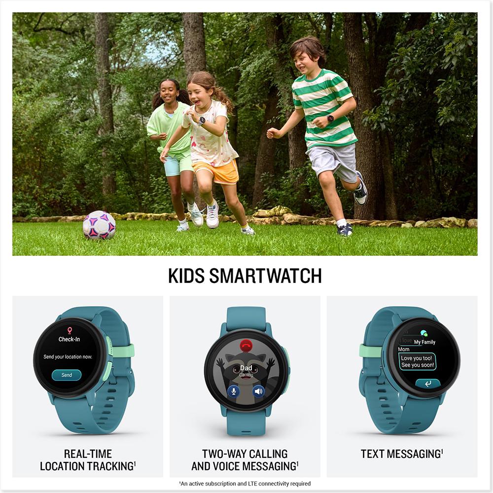 Garmin Bounce 2 Kids Smartwatch with Calling Turquoise + 2 Year Warranty Bundle