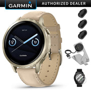 Garmin Venu 4 41mm GPS Smartwatch Lunar Gold Bundle + Dock Dust Covers Screen Guards