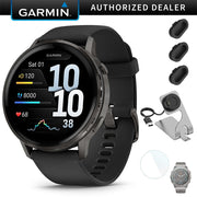 Garmin Venu 4 45mm GPS Smartwatch Slate w/ Black Bundle +Dock Dust Covers Screen Guards