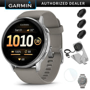 Garmin Venu 4 45mm GPS Smartwatch Silver w/ Gray Bundle +Dock Dust Covers Screen Guards