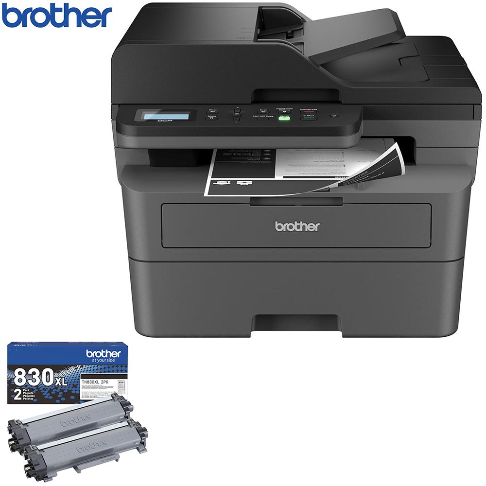 Brother Wireless Monochrome Multi-Function Laser Printer with Toner Twin Pack