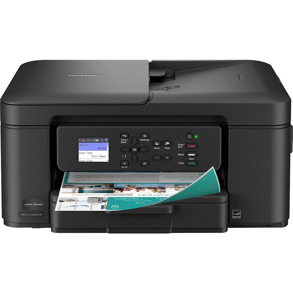 Brother Work Smart 1360 Wireless Color Inkjet All-in-One Printer + Color Cartridges