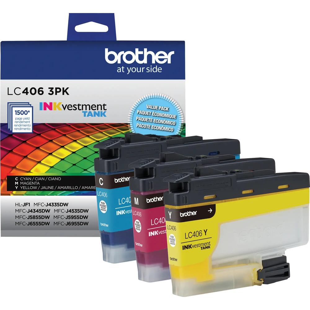 Brother INKvestment All-in-One Color Inkjet Printer + Color Cartridges Bundle
