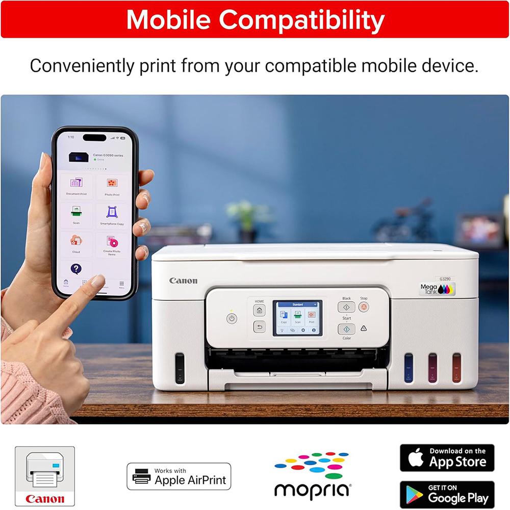 Canon PIXMA G3290 Wireless MegaTank All-In-One Inkjet Printer, Copy, Scanner Bundle