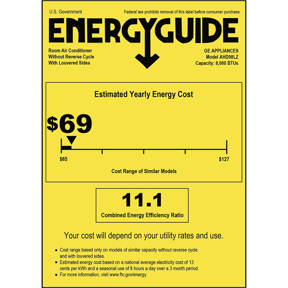 GE GE AHD08LZ Ultra Quiet 8000 BTU 350 Sq. ft. Window Air Conditioner (Refurbished)