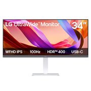LG UltraWide 34" FHD IPS White Monitor 100Hz USB-C incl Speaker - 34U530A-W