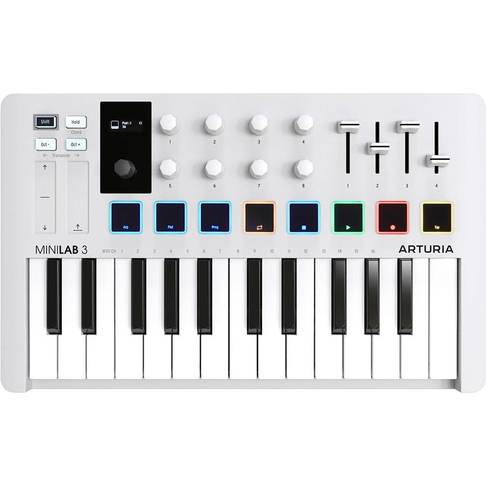 Arturia MiniLab 3 25-Key MIDI Controller Keyboard White with 26 Month Protection