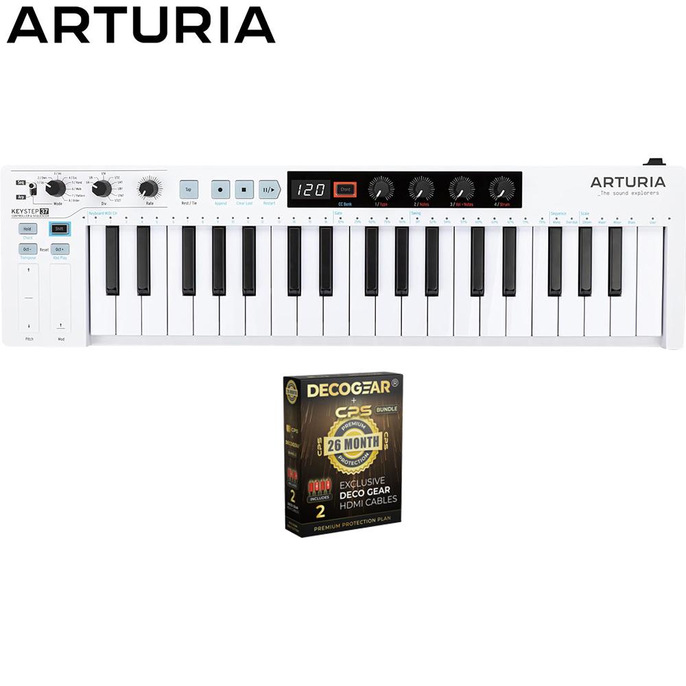 Arturia KeyStep 37-Key MIDI Controller and Keyboard White + 26 Month Protection