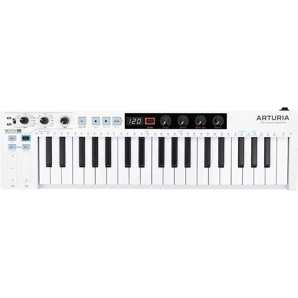 Arturia KeyStep 37-Key MIDI Controller and Keyboard White + 26 Month Protection