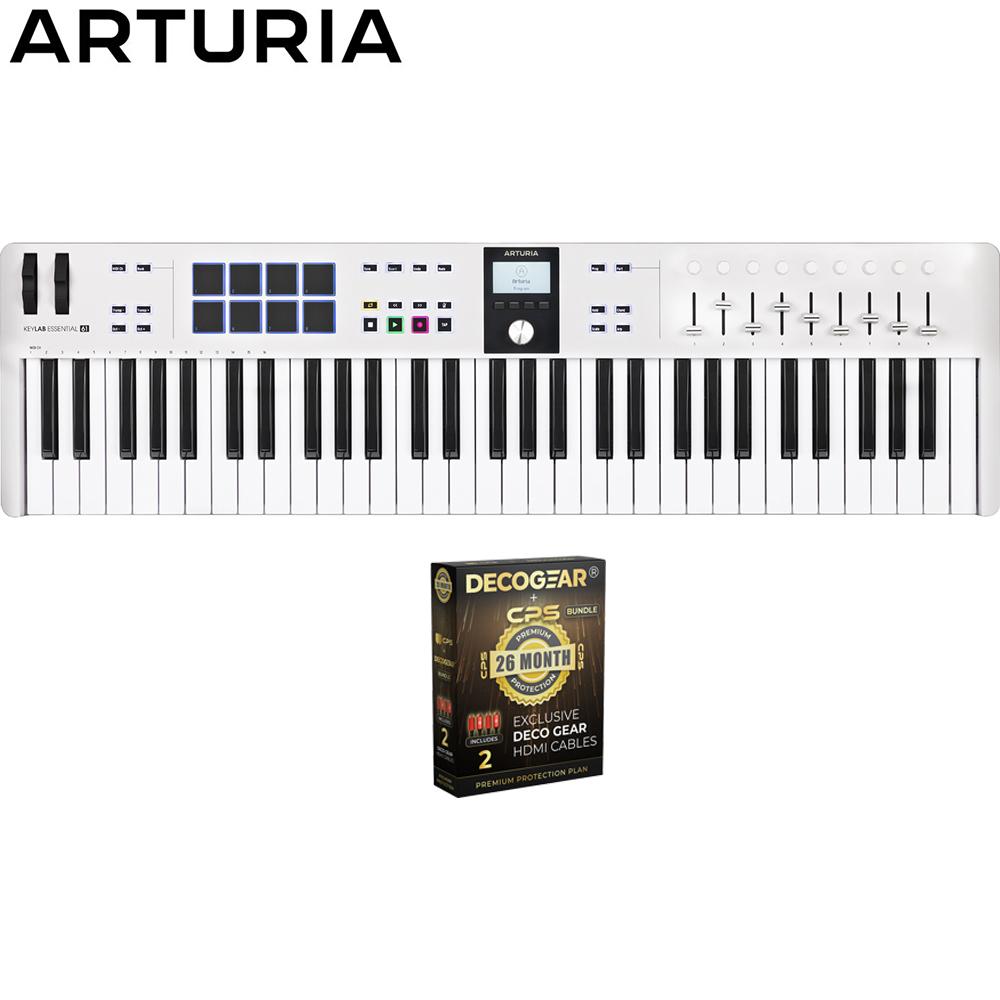 Arturia KeyLab Mk3 61-Key USB MIDI Controller Keyboard White+26 Month Protection