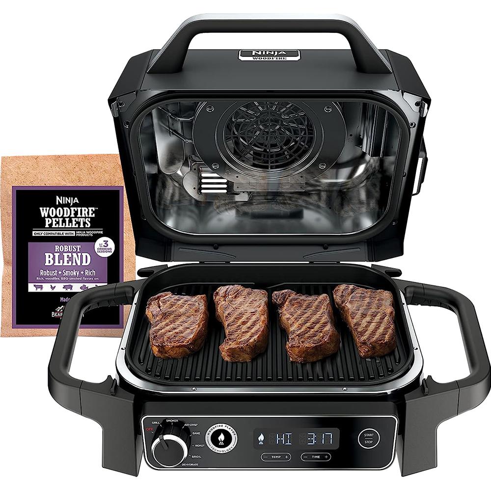 Ninja Woodfire Outdoor Grill and Smoker, Grey (OG701)