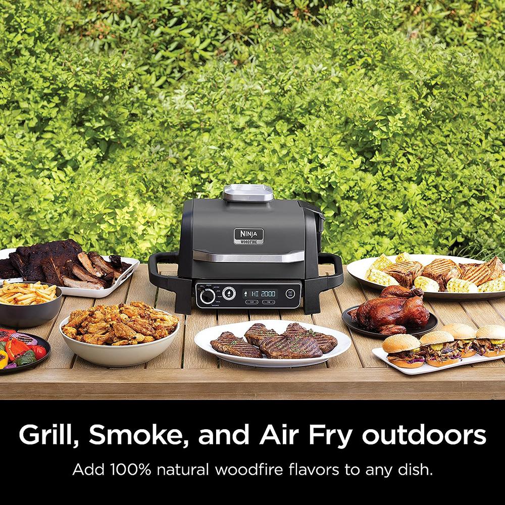 Ninja Woodfire Outdoor Grill and Smoker, Grey (OG701)