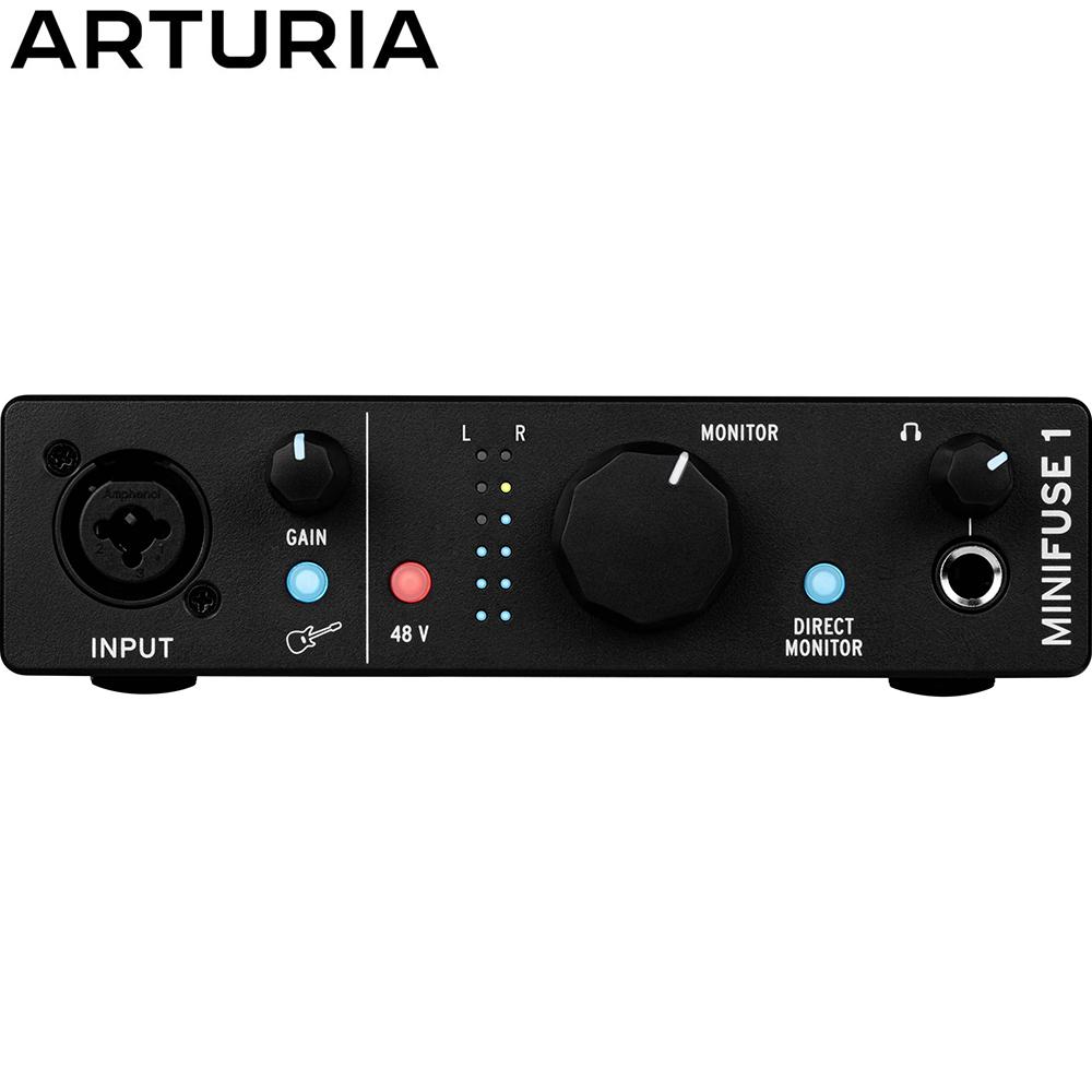 Arturia MiniFuse 1 Portable Single Input USB-C Audio Interface Black Renewed