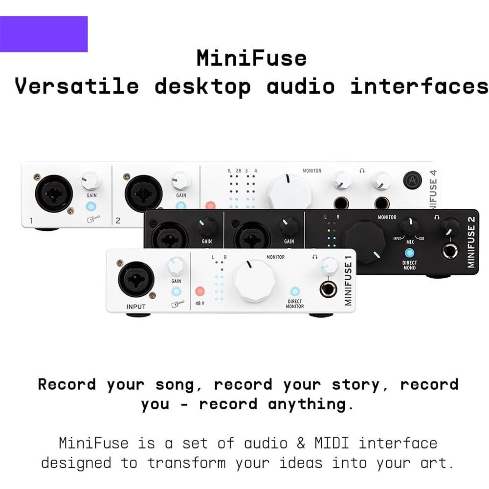 Arturia MiniFuse 2 Portable 2x Input USB-C MIDI Audio Interface Black Renewed